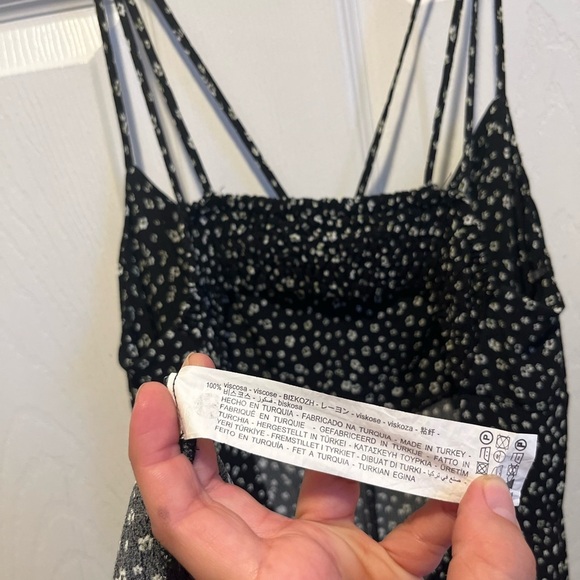 Zara Dress Floral Maxi Strappy details Black  Medium Women Sleeveless Summer - Picture 5 of 5